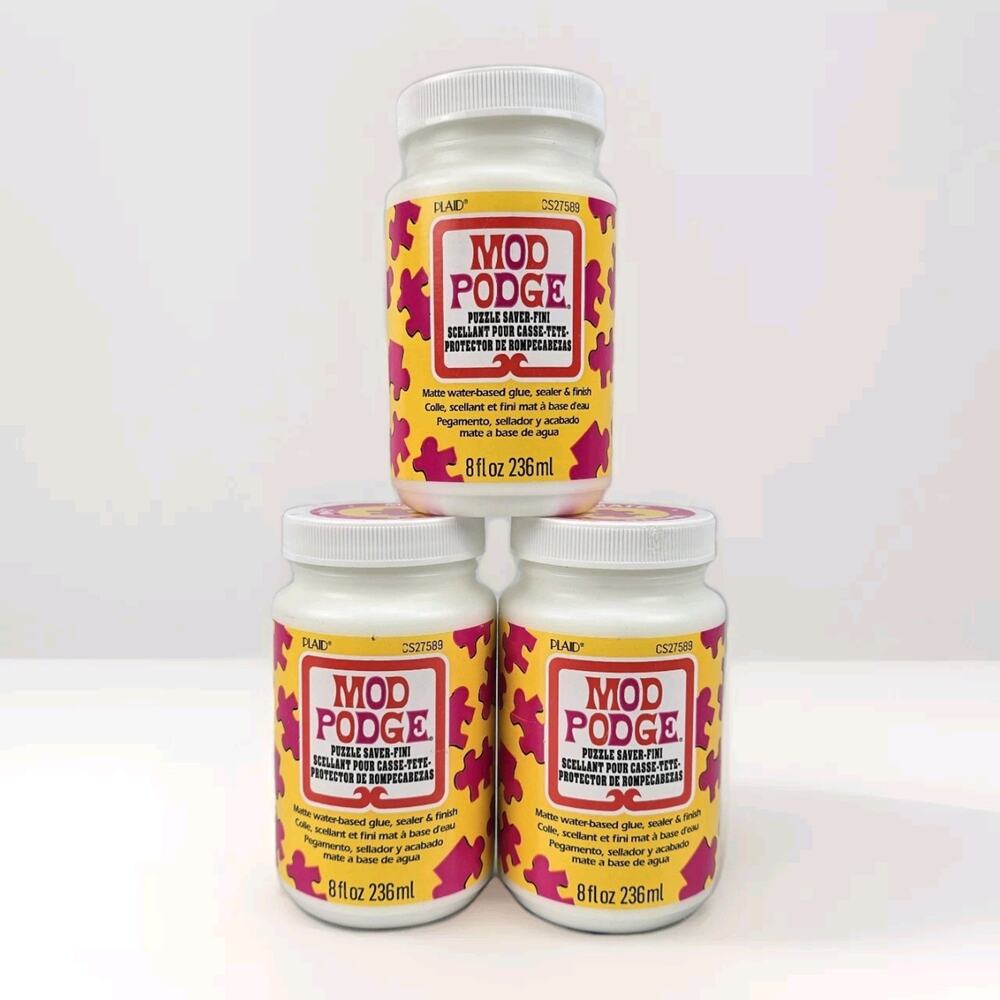 3 Pack Plaid Mod Podge Matte Puzzle Saver Sealer 8oz‎ Bottles CS27589